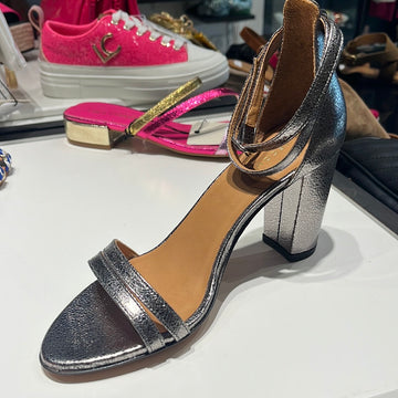 SANDALES 853 CUIR CRAQUELE ARGENT