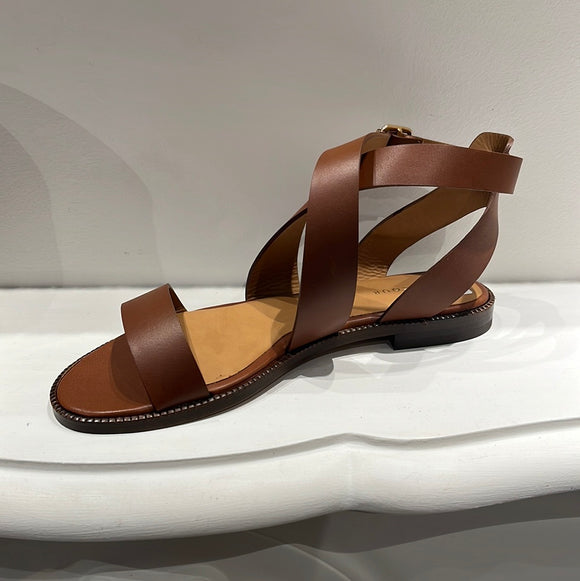 SANDALES 202 CUIR COGNAC