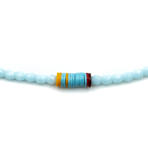 BRACELET-COLLIER 2 en 1 (6 TOURS F BLEU CIEL JOANNA)