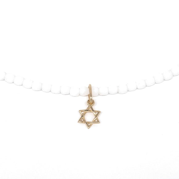 BRACELET-COLLIER 2 en 1 (3 TOURS F BLANC MAGUEN GOLD)