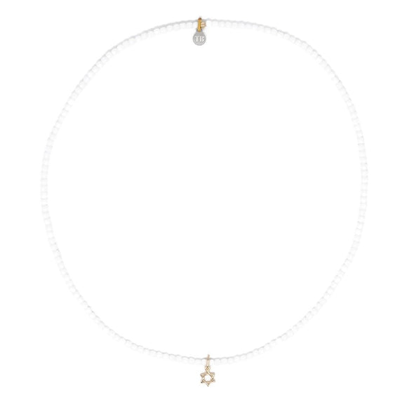 BRACELET-COLLIER 2 en 1 (3 TOURS F BLANC MAGUEN GOLD)