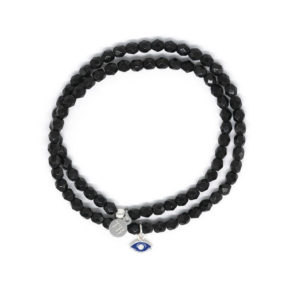 BRACELET-COLLIER 2 EN 1 (2 TOURS ADO ET F NOIR MATAKI)