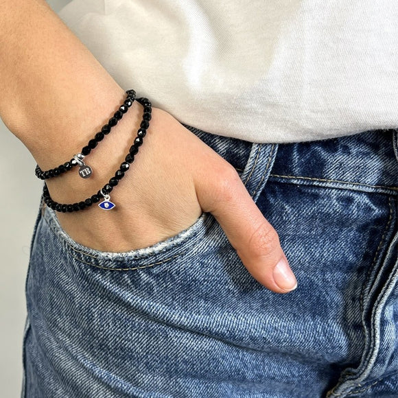 BRACELET-COLLIER 2 EN 1 (2 TOURS ADO ET F NOIR MATAKI)
