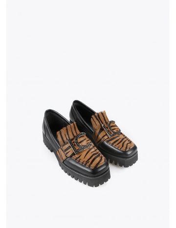 Mocassin LC avec diamants et poils d'animaux Lola Casademunt