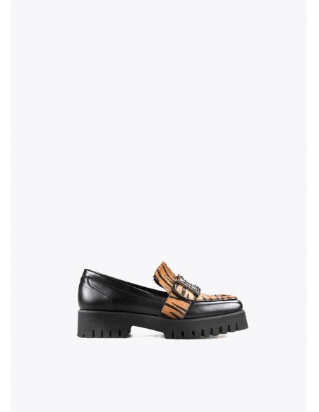 Mocassin LC avec diamants et poils d'animaux Lola Casademunt