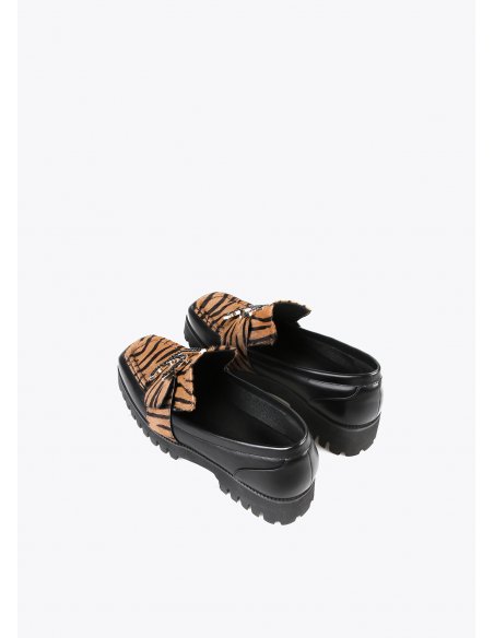 Mocassin LC avec diamants et poils d'animaux Lola Casademunt
