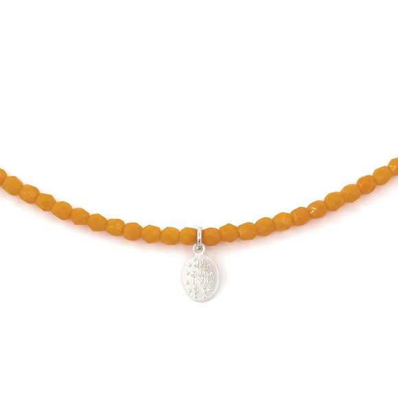 BRACELET-COLLIER 2 en 1 (3 TOURS F ORANGE MADONE)