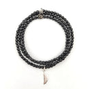BRACELET-COLLIER 2 en 1 (3 TOURS F NOIR MAT PLUME NEW)-5
