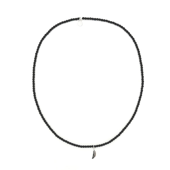 BRACELET-COLLIER 2 en 1 (3 TOURS F NOIR MAT PLUME NEW)