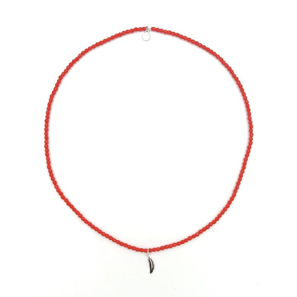 BRACELET-COLLIER 2 en 1 (3 TOURS F ROUGE PLUME NEW)