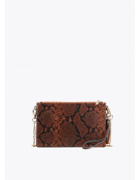 Portefeuille marron peau de serpent avec clous Lola Casademunt
