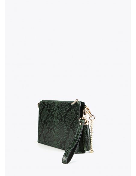 Portefeuille vert peau de serpent avec clous Lola Casademunt