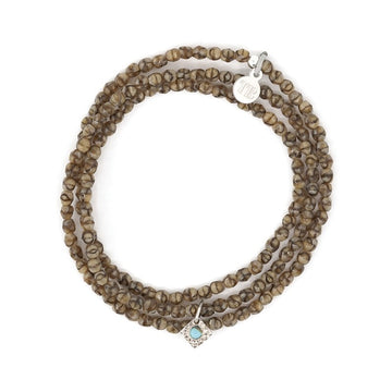 BRACELET-COLLIER 2 en 1 (3 TOURS F CARAMEL SHAMAN)