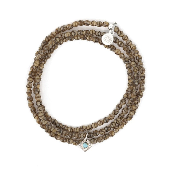 BRACELET-COLLIER 2 en 1 (3 TOURS F CARAMEL SHAMAN)