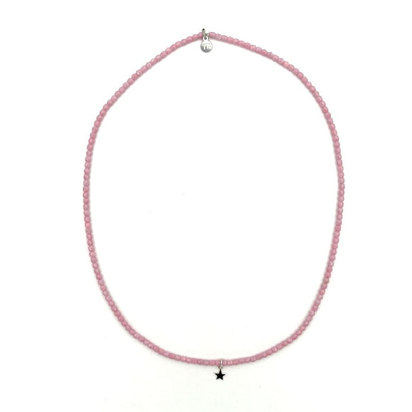 BRACELET-COLLIER 2 en 1 (3 TOURS F ROSE STAR)