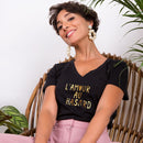 T-Shirt Noir Col V L'Amour au Hasard FAUBOURG 54-1