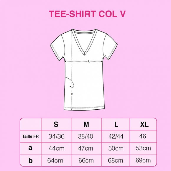 T-Shirt Noir Col V L'Amour au Hasard FAUBOURG 54
