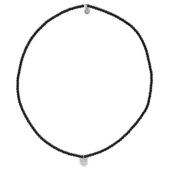 BRACELET-COLLIER 2 en 1 (3 TOURS F NOIR MAT TIGRE)