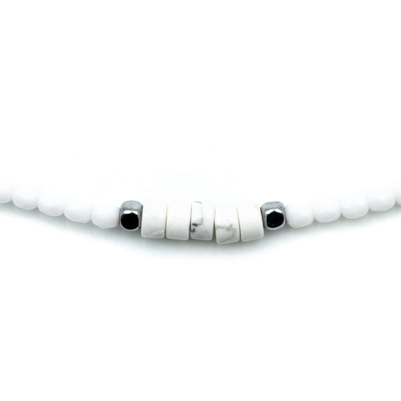 BRACELET-COLLIER 2 en 1 (6 TOURS F BLANC VIR)