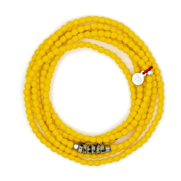BRACELET-COLLIER 2 en 1 (6 TOURS F JAUNE VIR)