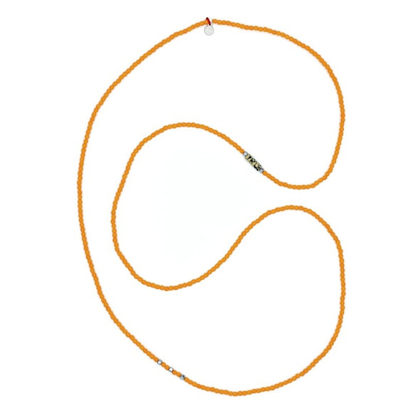 BRACELET-COLLIER 2 en 1 (6 TOURS F ORANGE VIR)